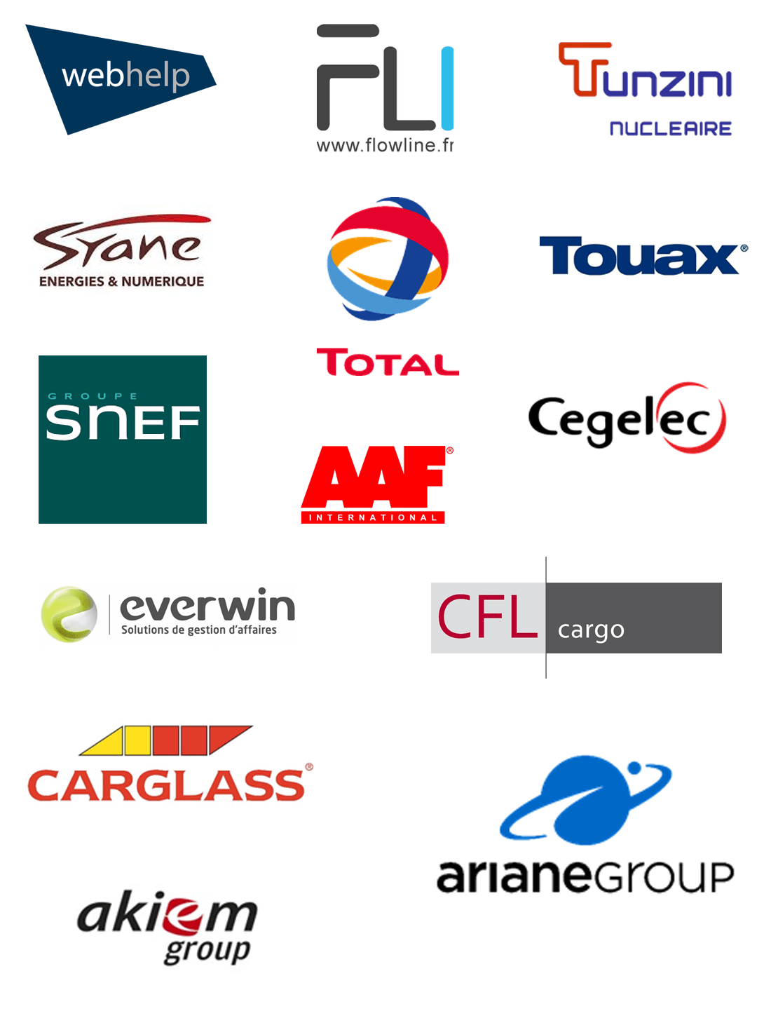 Logos des entreprises références qui ont fait confiance à Danem People pour leur recrutement ingénierie et IT Digital
